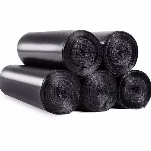 Bolsa de basura plana sin núcleo de plástico PE con sellado inferior en forma de estrella de 2 líneas en rollo T